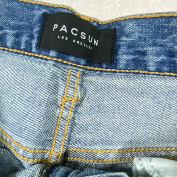Pacsun Jeans Slim Straight Fit 30x30 Ripped Jeans light wash distressed pants - Picture 2 of 10